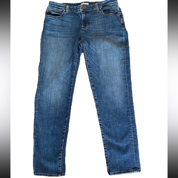 Eileen Fisher Jeans Womens 6 Mid-Rise Straight Leg Medium Wash Organic Cotton - Picture 1 of 9